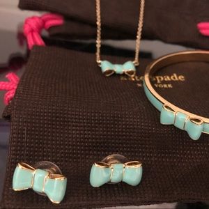 Tiffany blue Kate Spade bow earrings